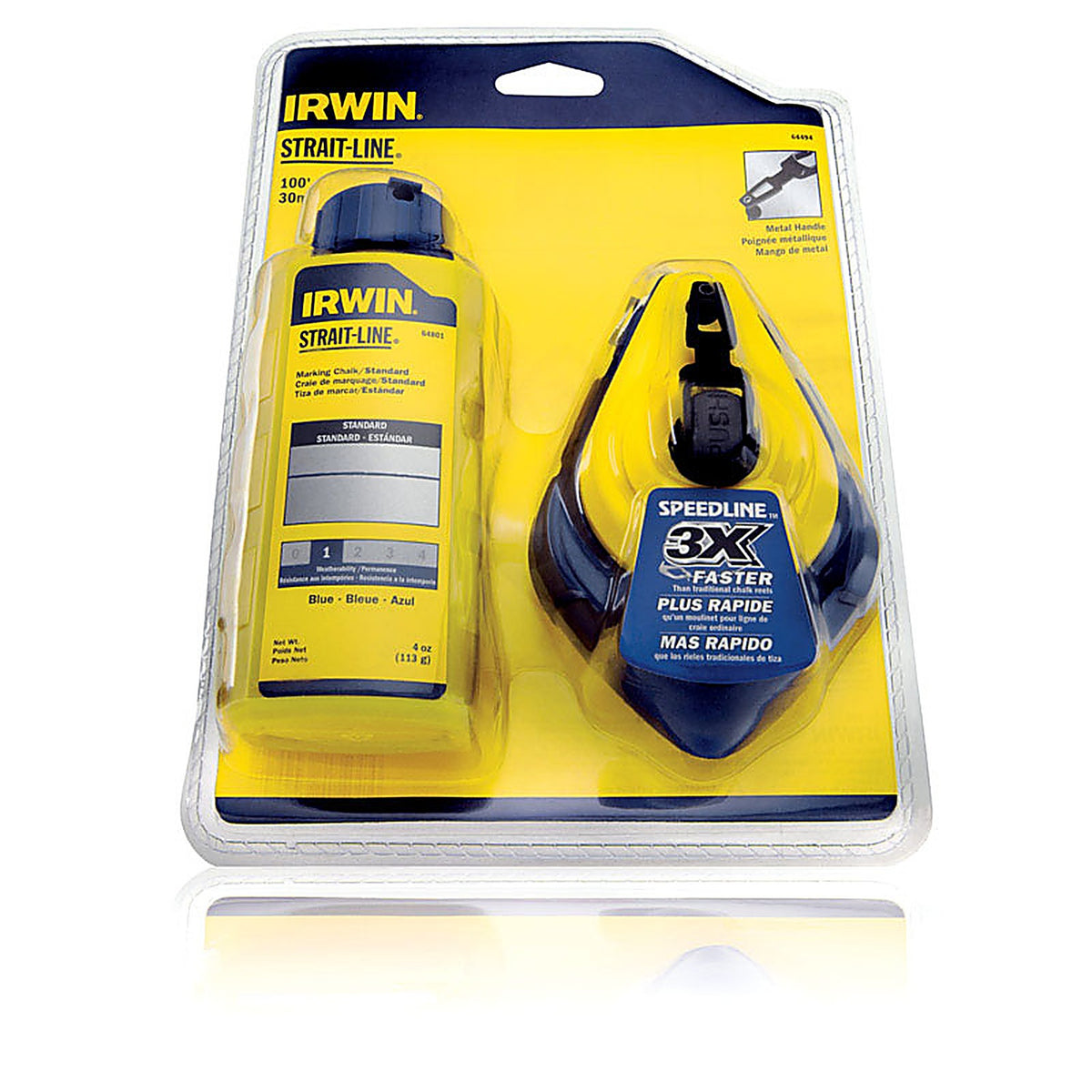 Irwin 1932883 Strait-Line 4 oz. Blue Fast Retrieve Chalk and Reel Set 100 ft.