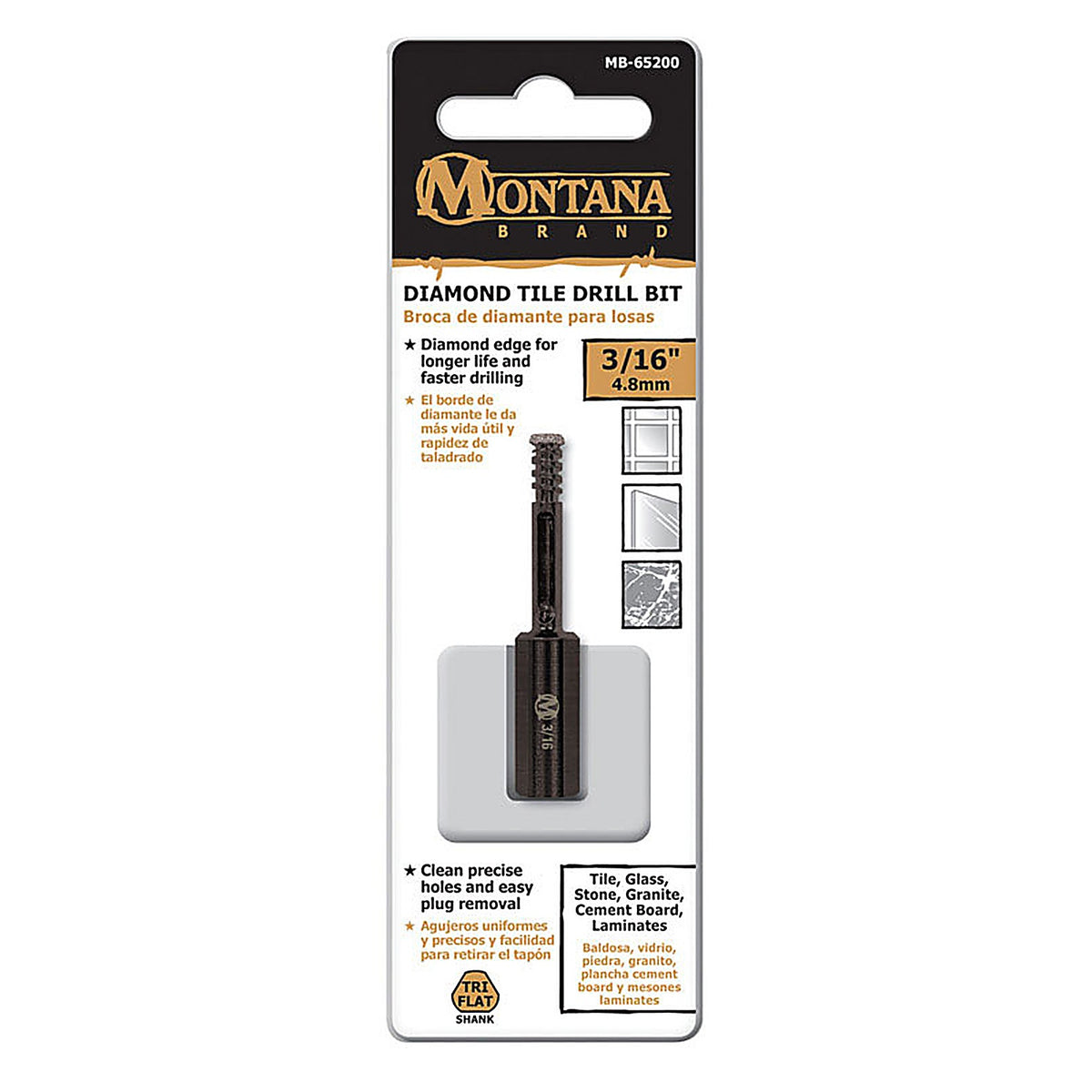 Diamond Tile MB-65200 Montana Brand 3/16 in. Alloy Steel Drill Bit 1/pc.