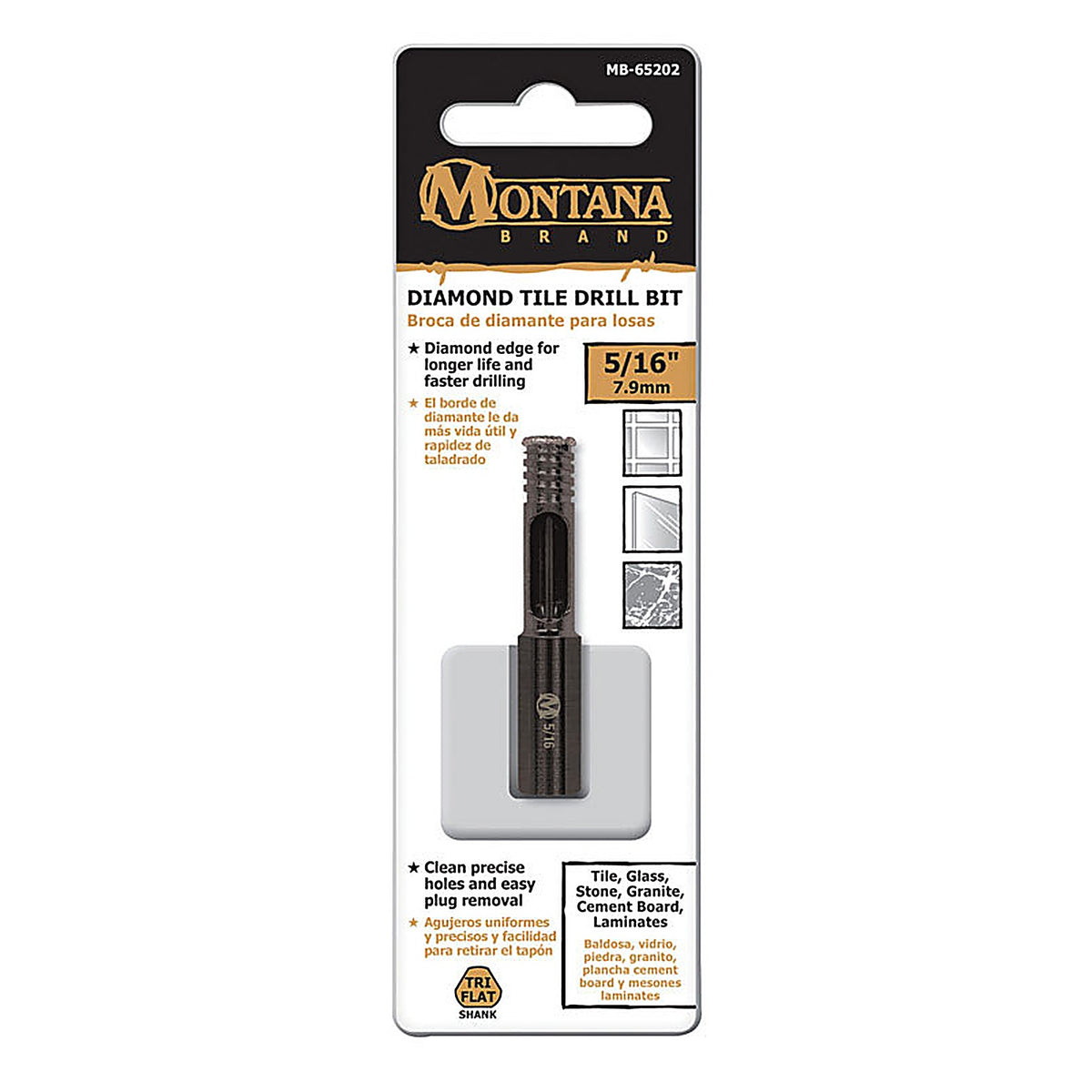 Diamond Tile MB-65202 Montana Brand 5/16 in. Alloy Steel Drill Bit 1/pc.