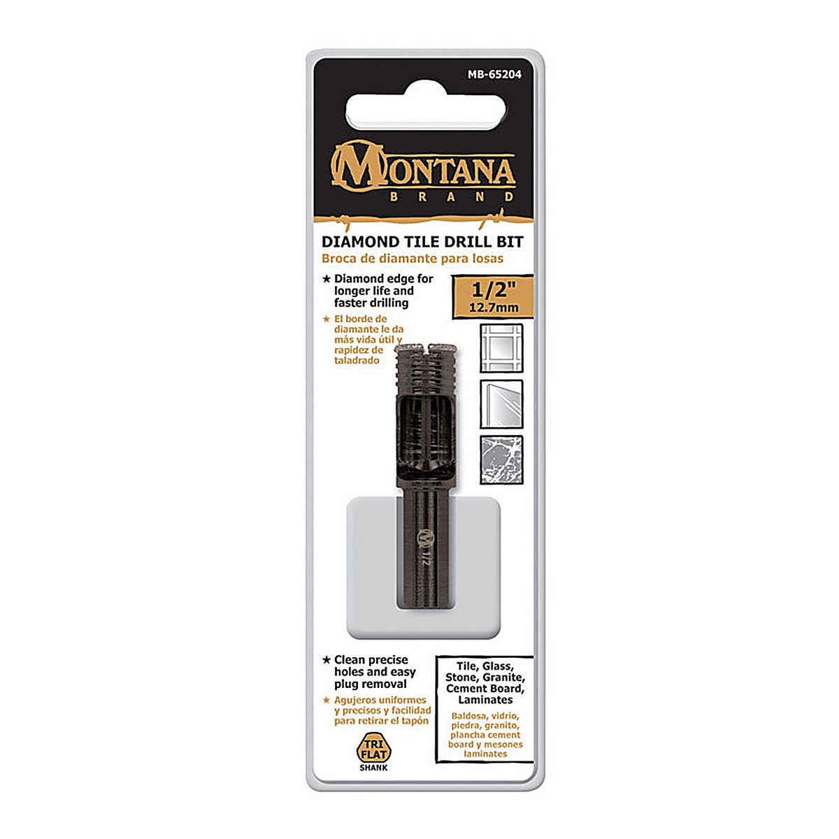 Diamond Tile MB-65204 Montana Brand 1/2 in. Alloy Steel Drill Bit 1/pc.