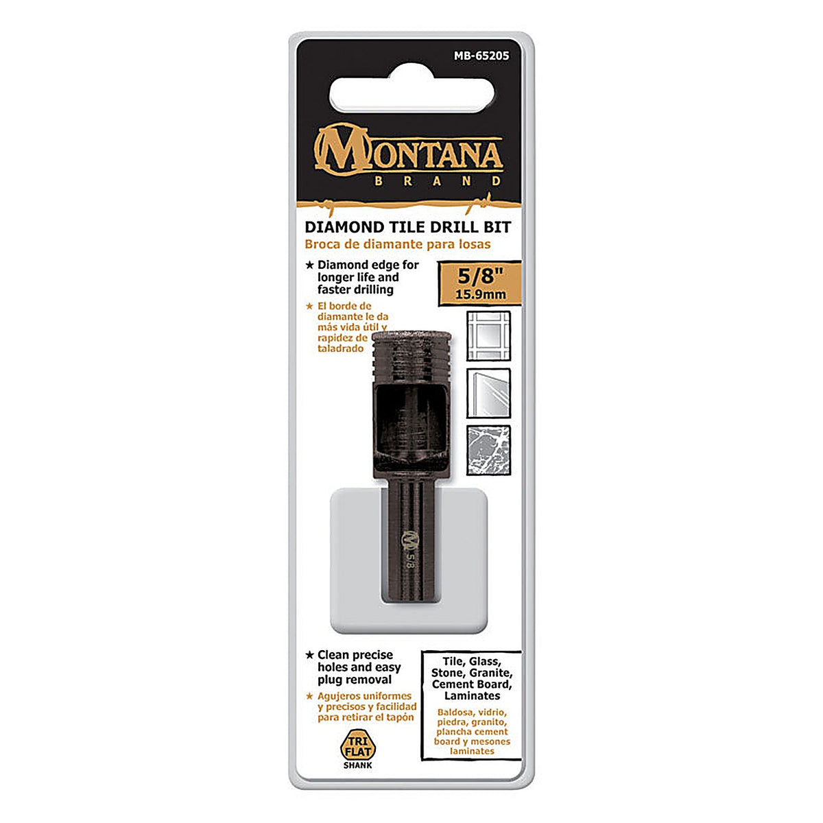 Diamond Tile MB-65205 Montana Brand 5/8 in. Alloy Steel Drill Bit 1/pc.