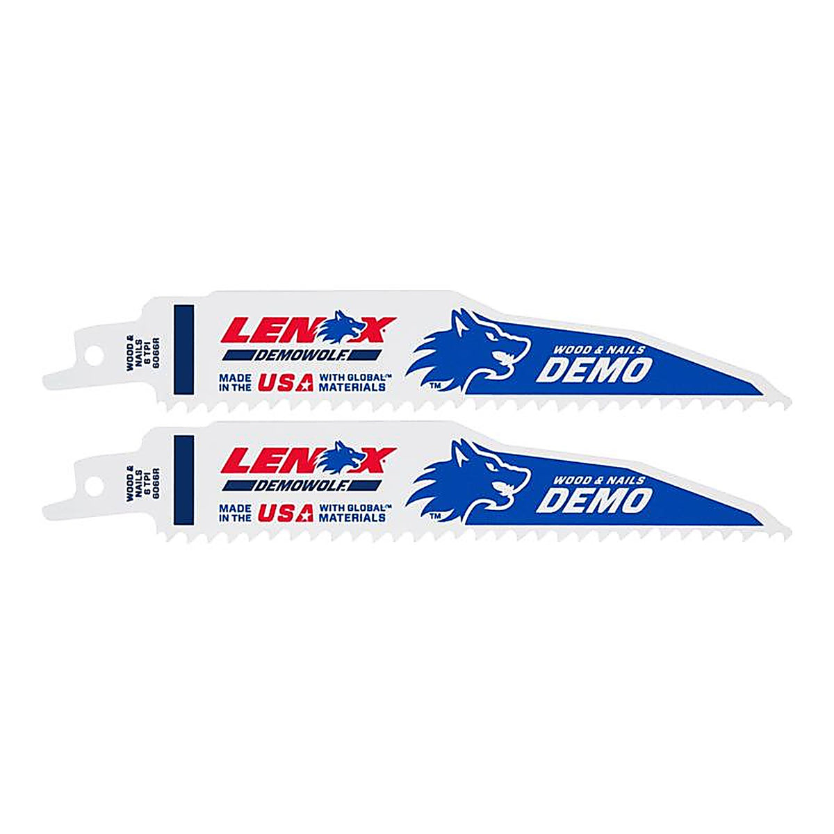 Lenox 205126066R 6 in. Bi-Metal Reciprocating Saw Blade 6 TPI 2/Pack