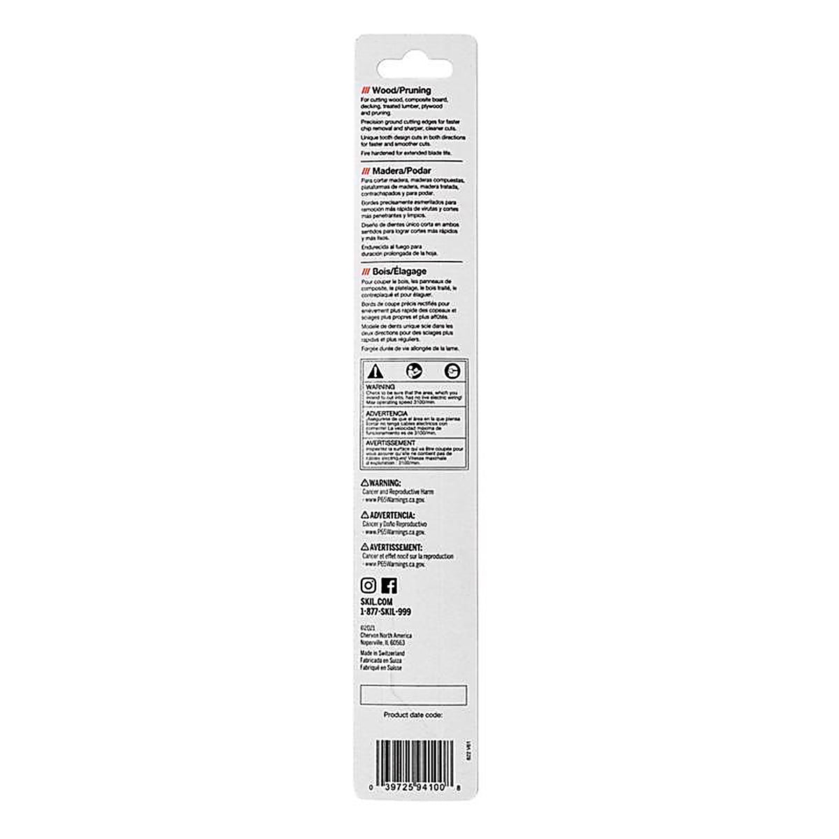 Skil 94100 9 in. Carbon Steel Reciprocating Saw Blade 5 TPI 1/Pack