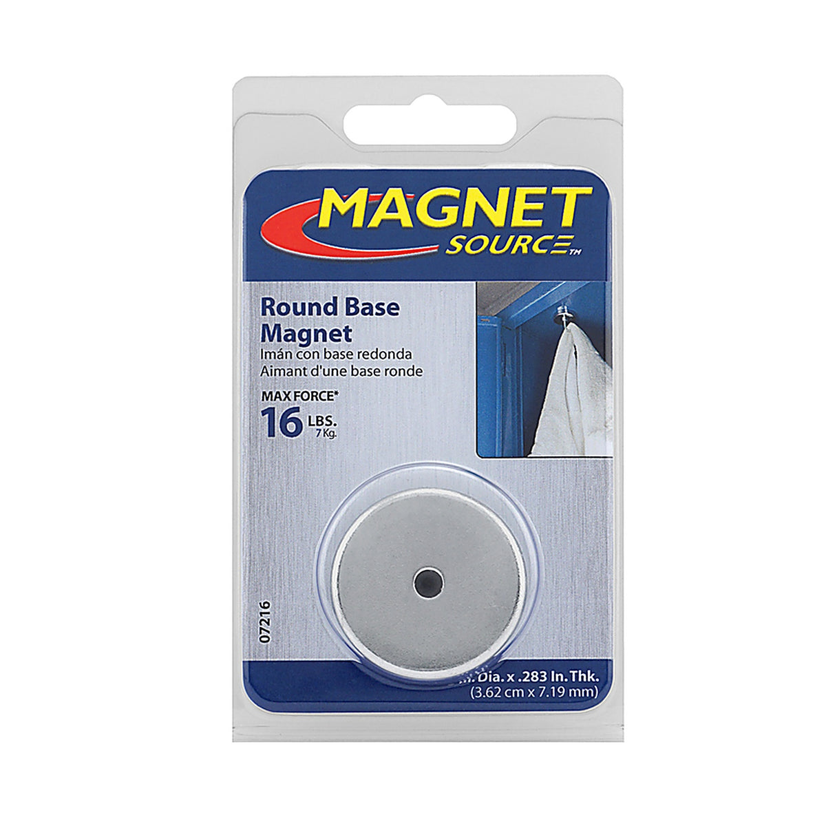 Master Magnetics 7216 .283 in. Ceramic Round Base Magnet 16 lb. pull 3.4 MGOe Silver 1/pc.