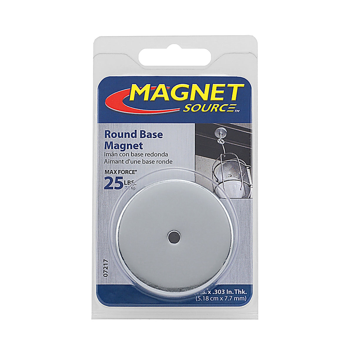 Master Magnetics 7217 .303 in. Ceramic Round Base Magnet 25 lb. pull 3.4 MGOe Silver 1/pc.