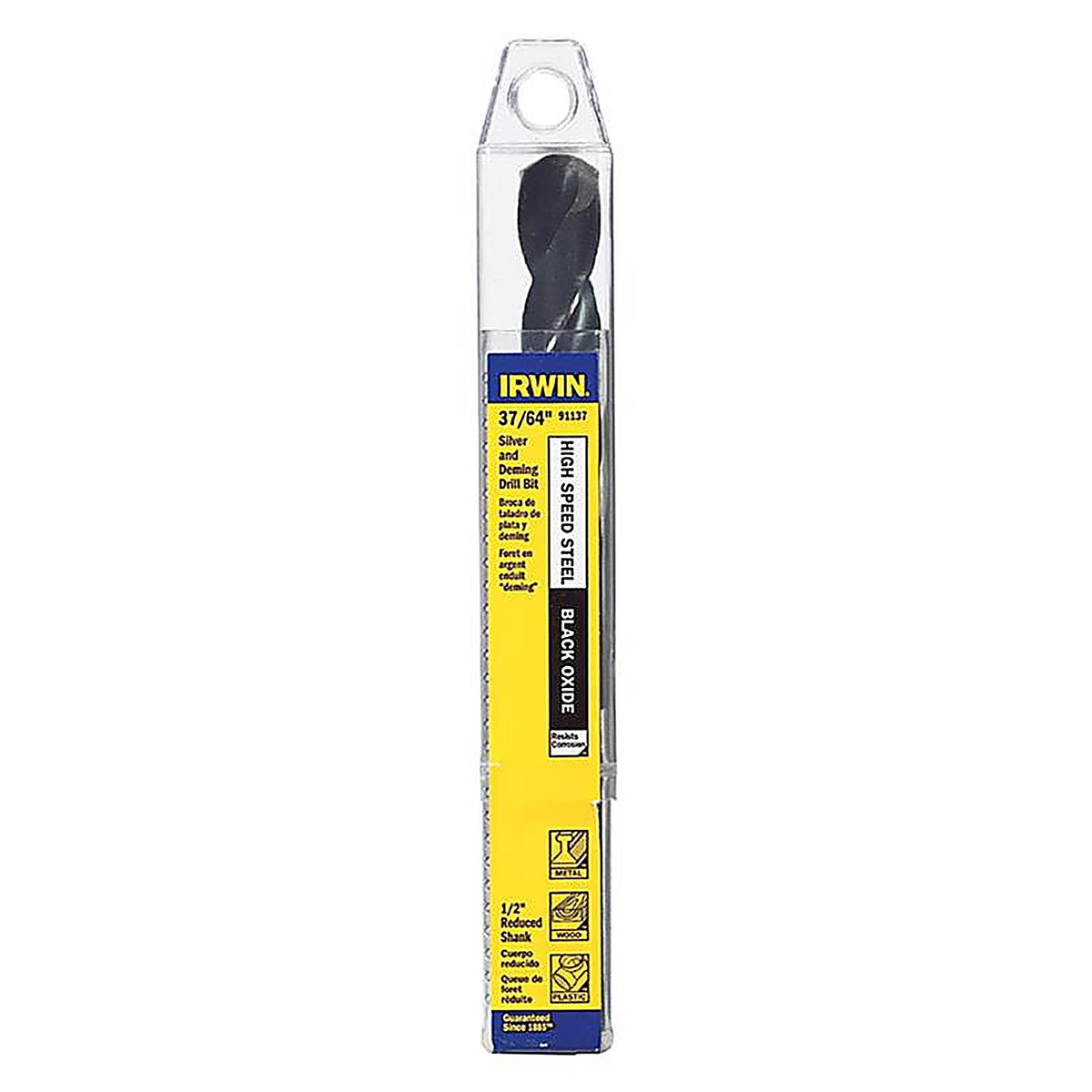 Irwin 91137 37/64 in. x 6 in. L High Speed Steel Drill Bit 1/pc.
