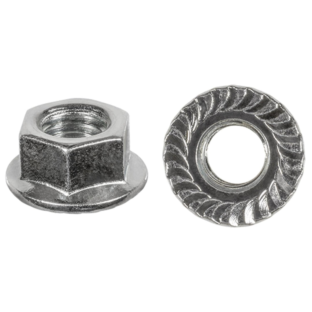 Auveco 22045 Metric Spin Lock Nut With Serrations, M10-1.5, 15mm Hex