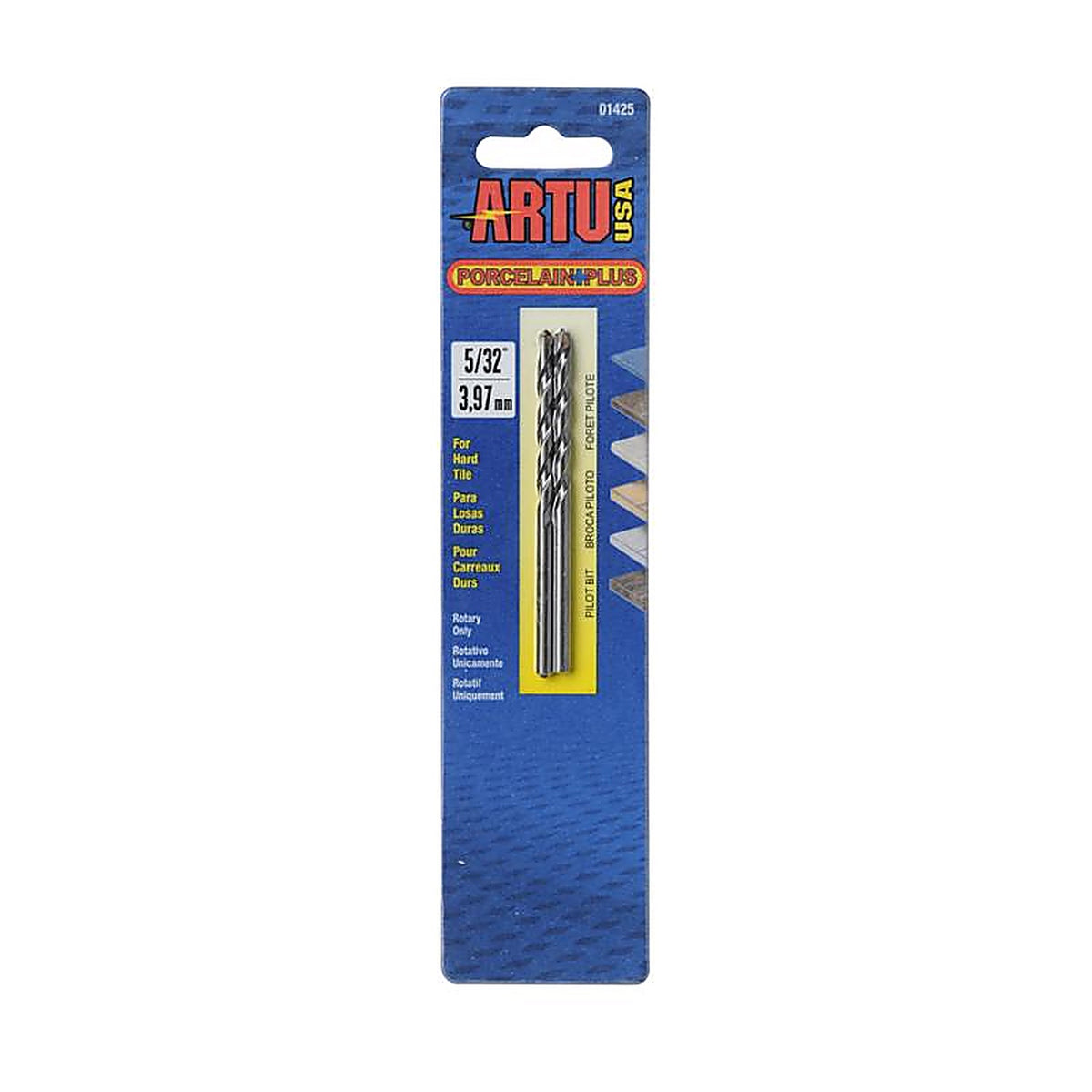 Artu 1425 Porcelain Plus 5/32 in. x 3-1/8 in. L Tungsten Carbide Tipped Glass and Tile Bit Set 2/pc.