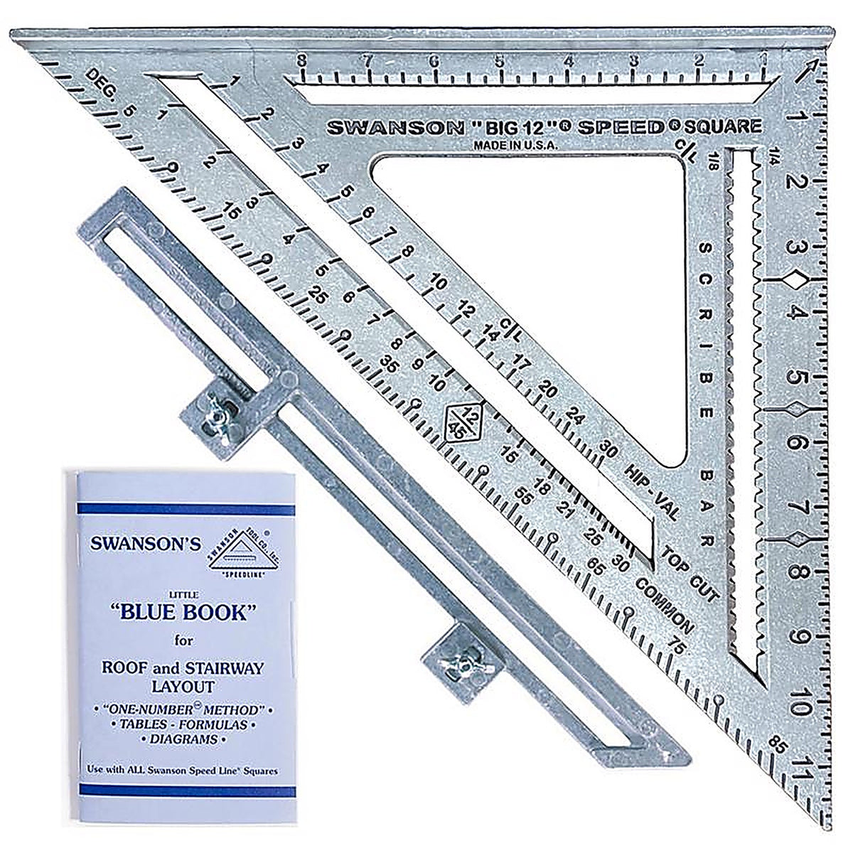 Swanson S0107 Speedlite 12 in. L x 1 in. H Aluminum Speed Square Silver