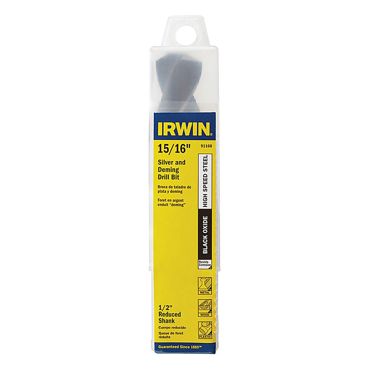 Irwin 91160 15/16 in. x 6 in. L High Speed Steel Drill Bit 1/pc.
