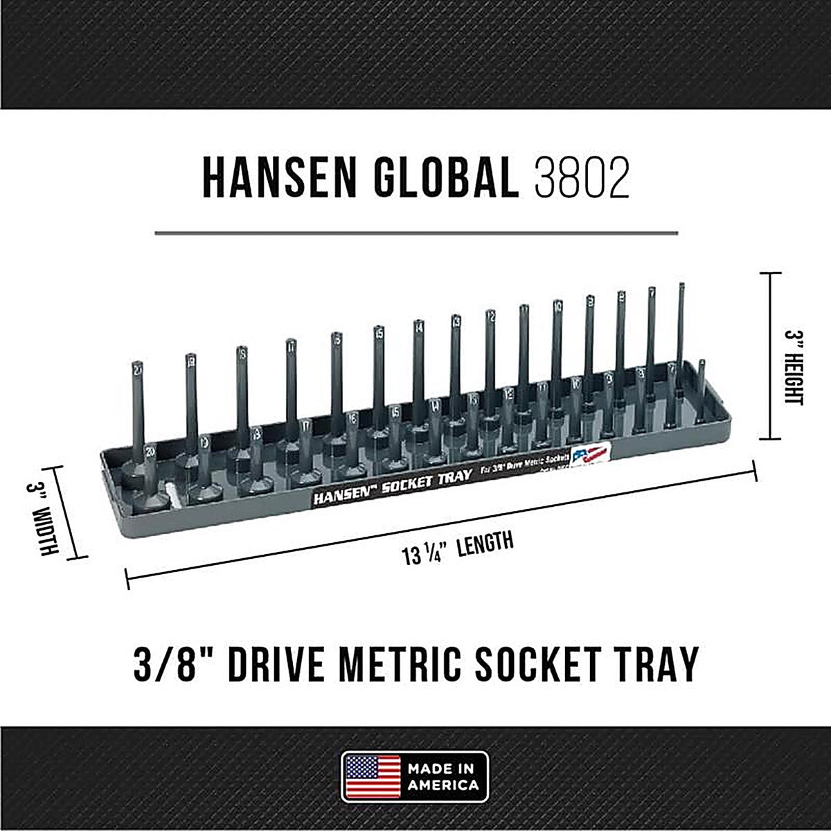 Hansen Global 3802 13.3 in. L x 0.4 in. Metric Socket 1/pc.