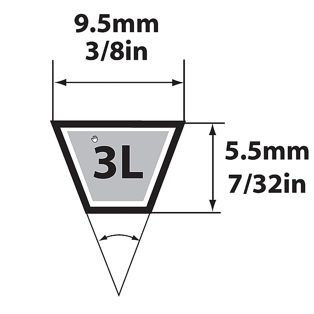 Mitsuboshi 3L280A FHP 3L280 General Utility V-Belt 0.38 in. W x 28 in. L For Fractional Horsepower Motors