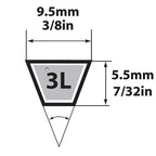 Mitsuboshi 3L300A FHP 3L300 General Utility V-Belt 0.38 in. W x 30 in. L For Fractional Horsepower Motors