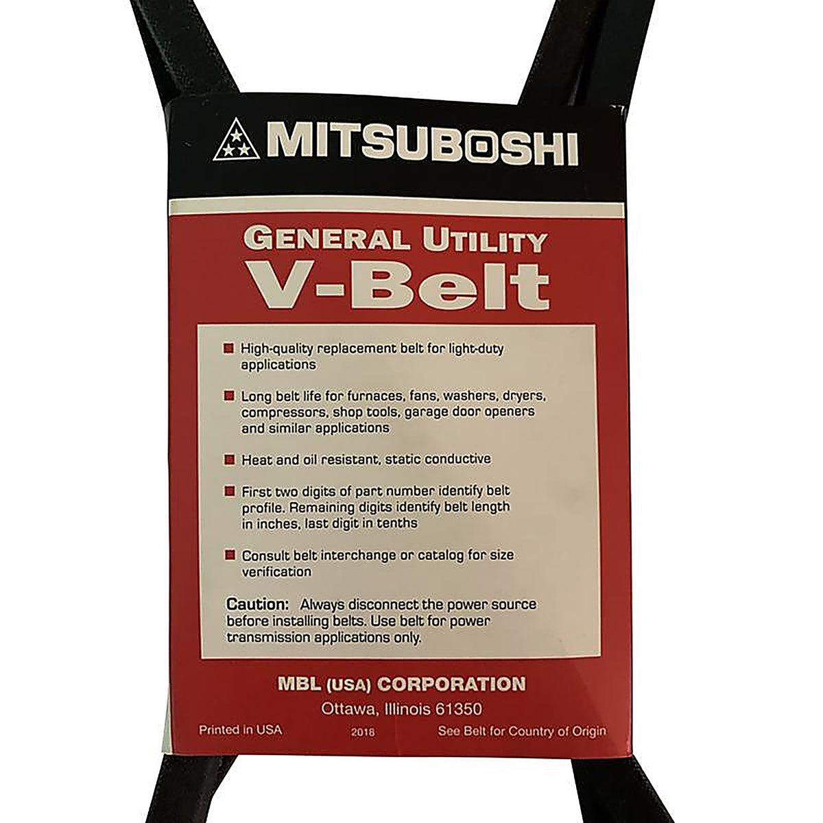 Mitsuboshi 3L450A FHP 3L450 General Utility V-Belt 0.38 in. W x 45 in. L For Fractional Horsepower Motors