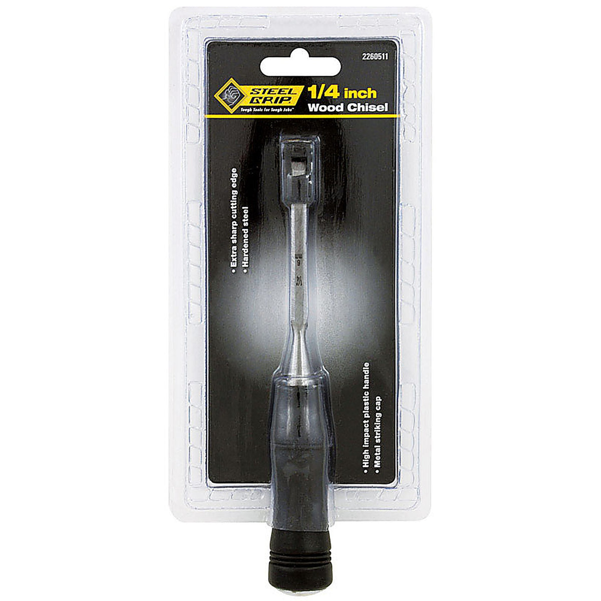 Steel Grip 2260511 1/4 in. W x 4 in. L Hardened Steel Wood Chisel Black 1/Pack