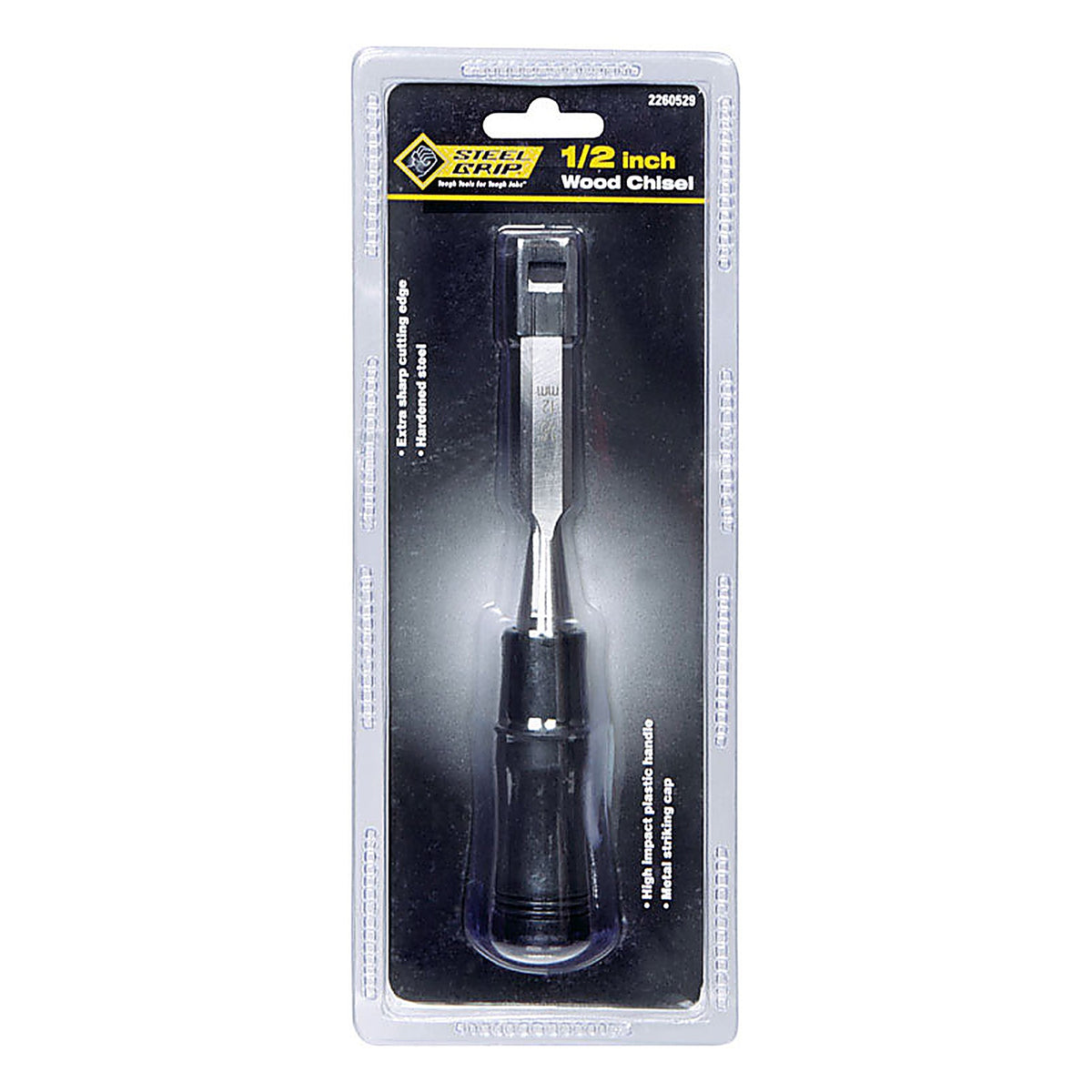 Steel Grip 2260529 1/2 in. W x 4 in. L Hardened Steel Wood Chisel Black 1/Pack