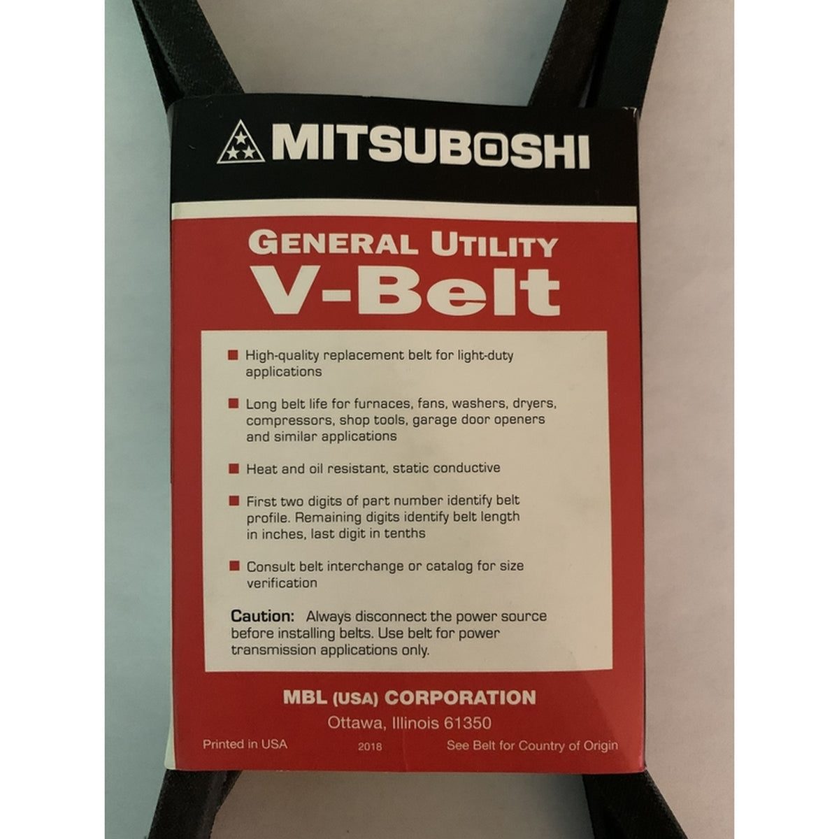 Mitsuboshi 5L540A FHP 5L540 General Utility V-Belt 0.63 in. W x 54 in. L For Fractional Horsepower Motors