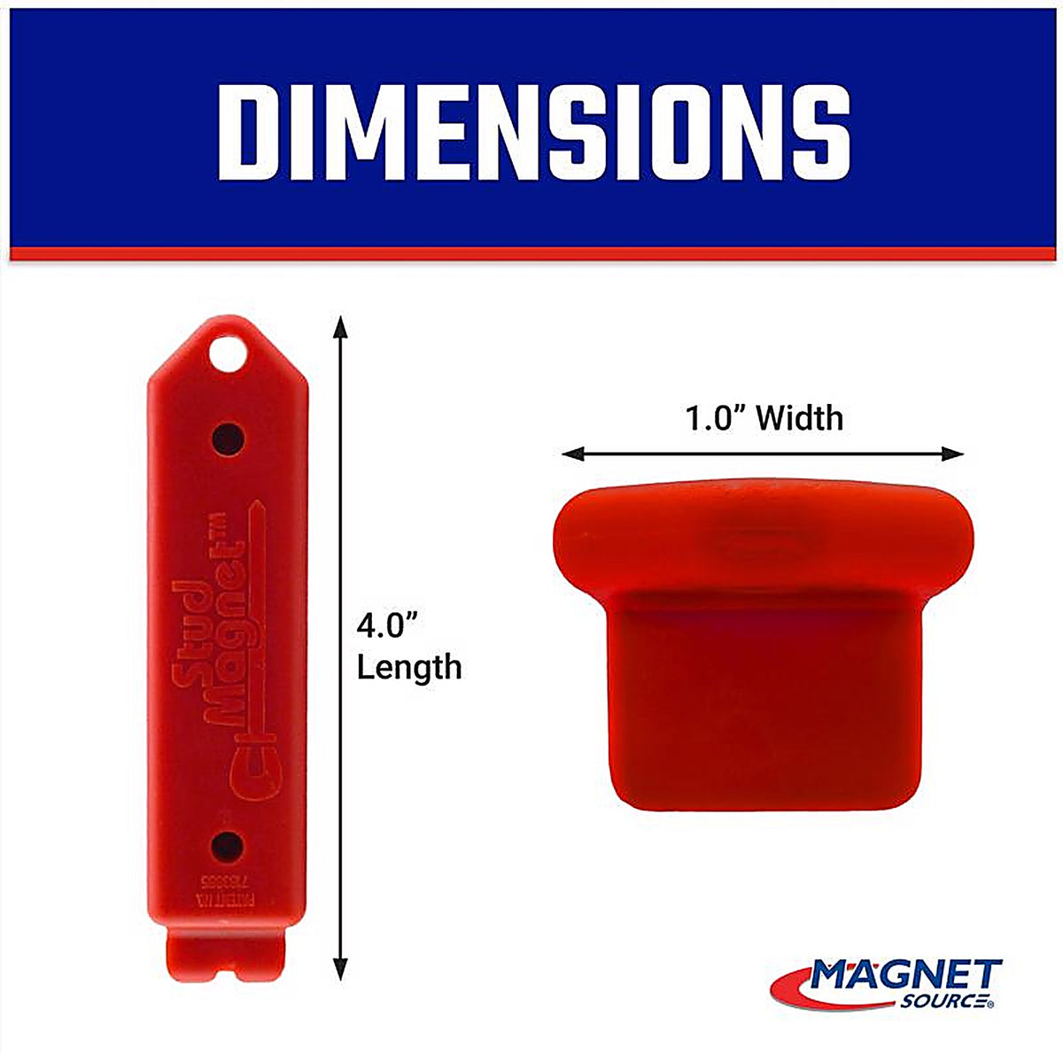 Master Magnetics 7612 Stud MagnetTM 07612 4 in. L x 1 in. W Magnetic Stud Finder 1 in. 1/pc.
