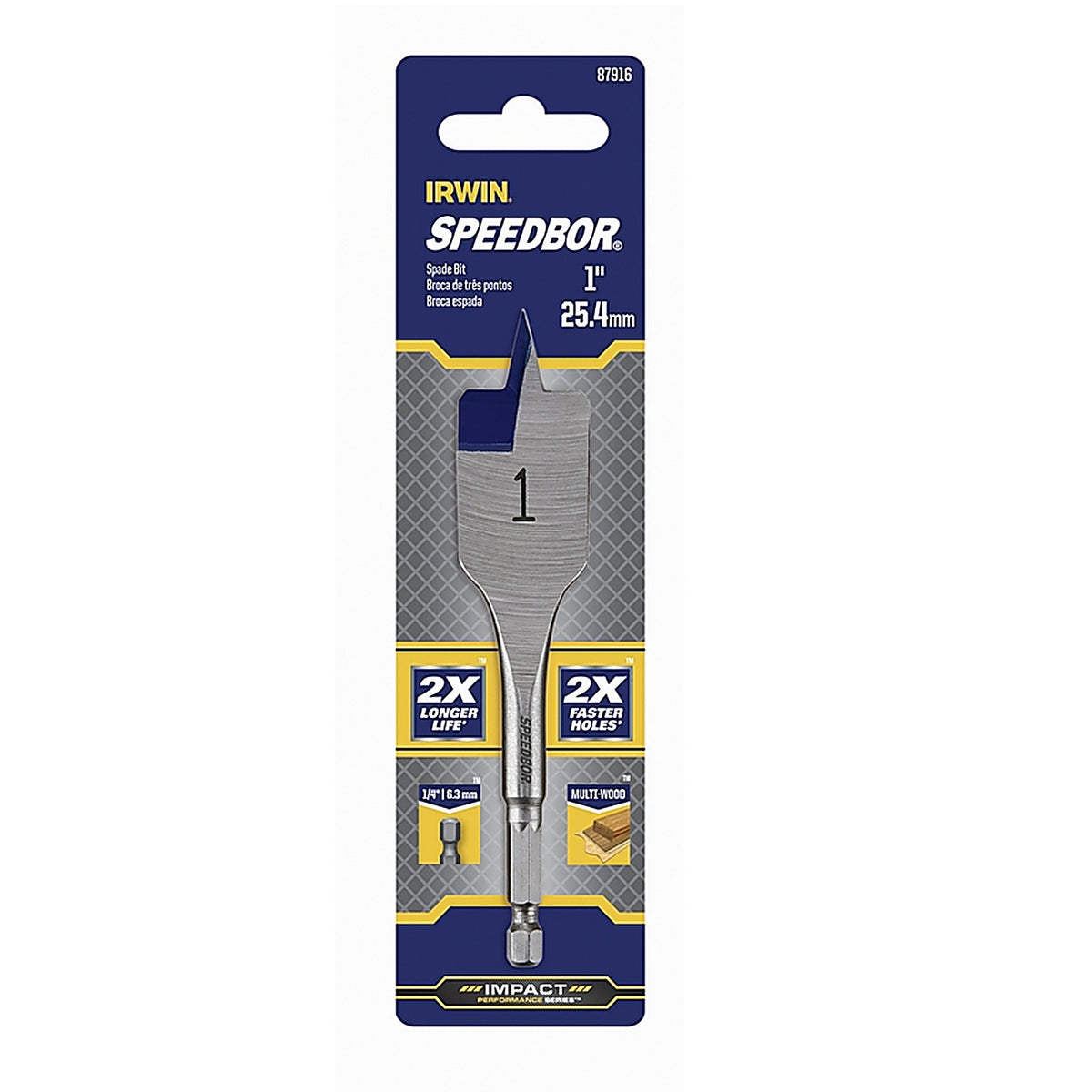Irwin 87916 Speedbor 1 in. x 4 in. L Carbon Steel Wood Boring Bit 1/pc.