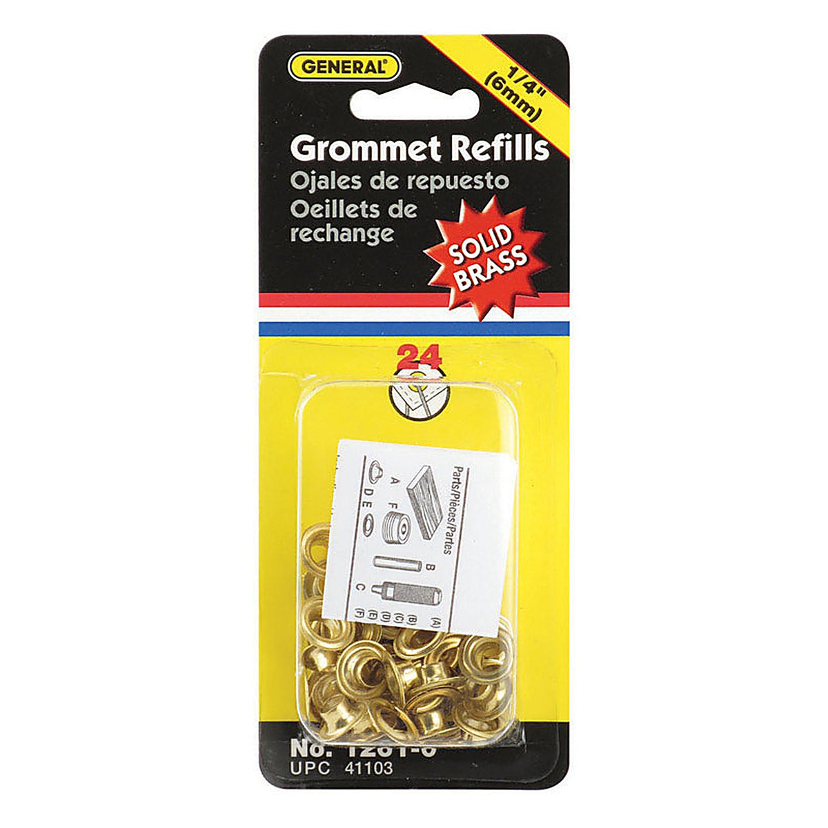 General Tools 1261-0 1/4 in. Dia. x 0.25 in. Dia. Brass Grommet 24/Pack