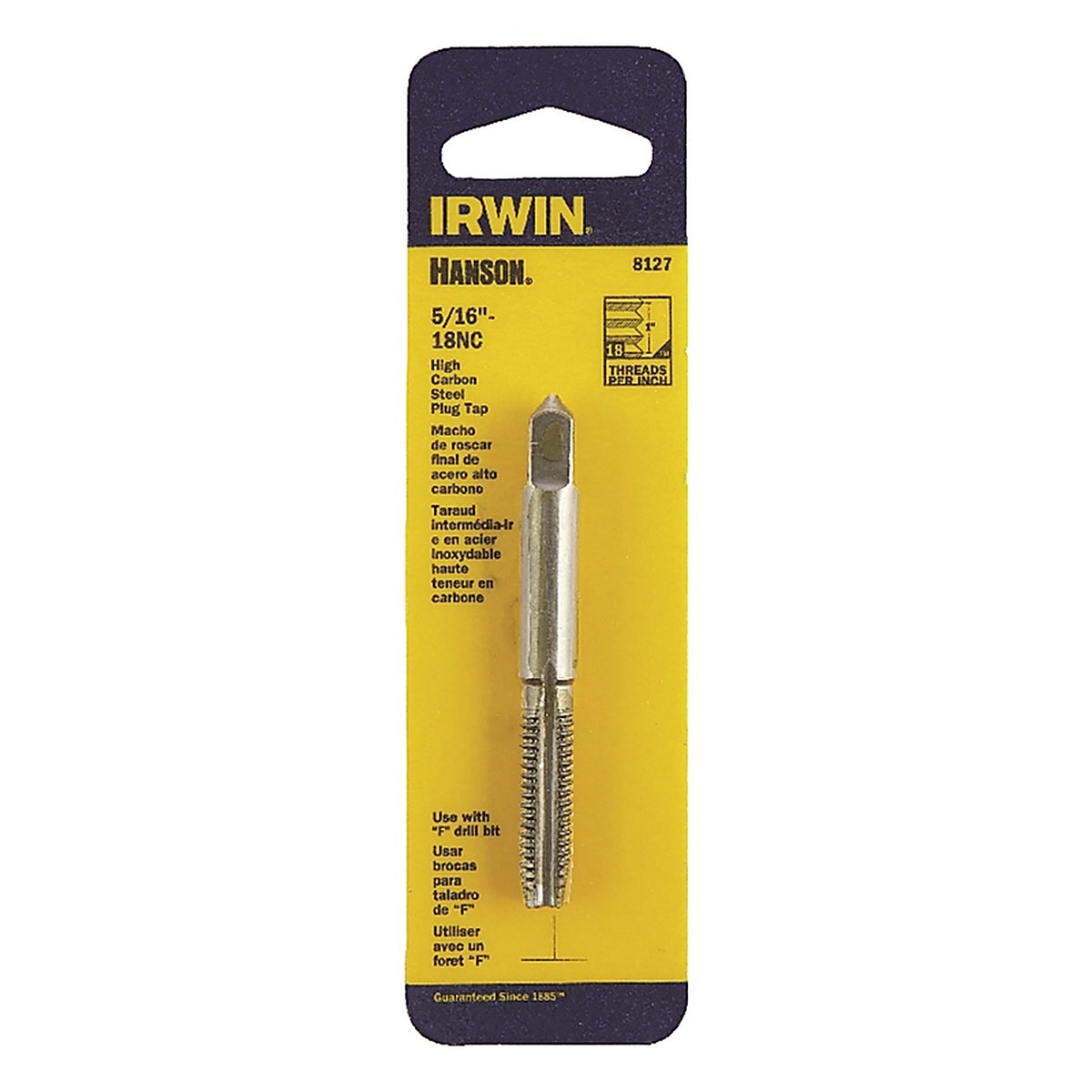 Irwin 8127 Hanson High Carbon Steel SAE Fraction Tap 5/16 in.-18NC 1/pc.