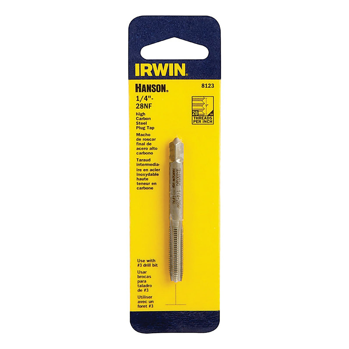 Irwin 8123 Hanson High Carbon Steel SAE Fraction Tap 1/4 in.-28NF 1/pc.