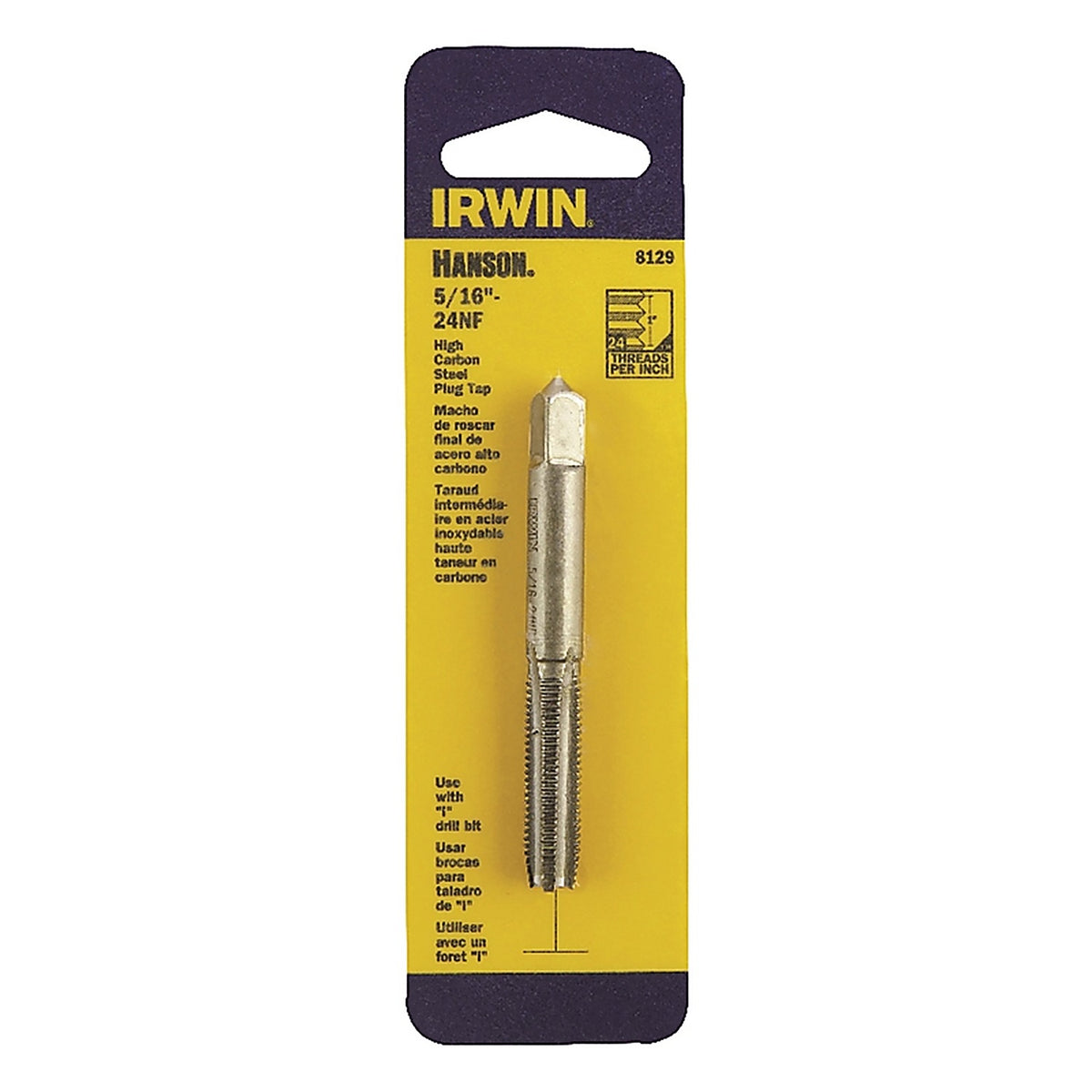 Irwin 8129 Hanson High Carbon Steel SAE Fraction Tap 5/16 in.-24NF 1/pc.