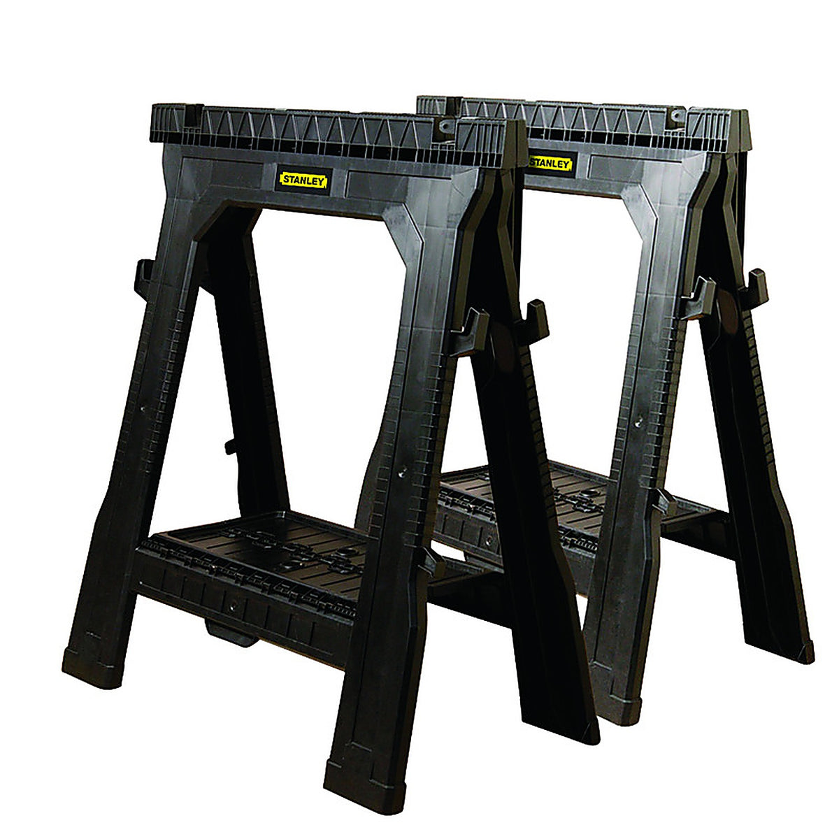 Stanley 060864R 32 in. H x 26-7/8 in. W x 2-1/8 in. D Folding Sawhorse 1000 lb. capacity Black 1/Pack