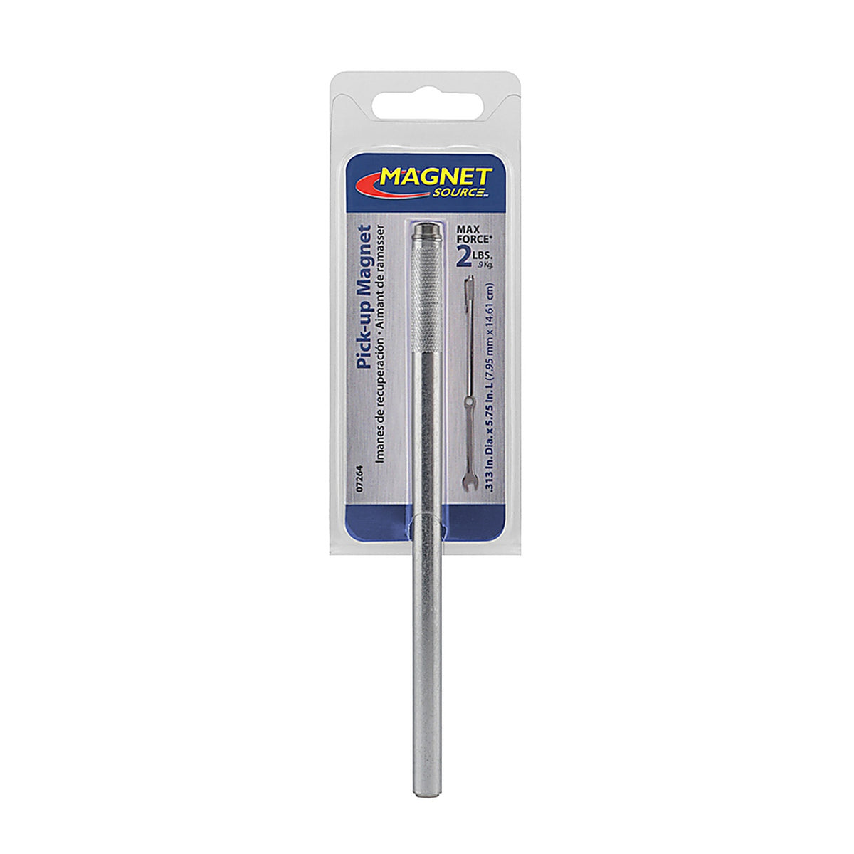 Master Magnetics 7264 5.75 in. Neodymium Pocket Pick-Up Magnet 2 lb. pull 35 MGOe Silver 1/pc.