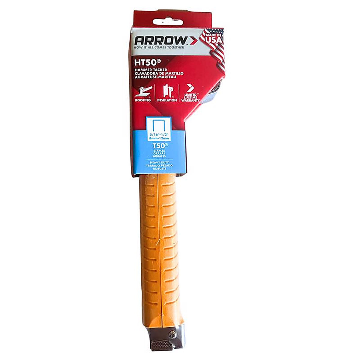 Arrow Fastener HT50-10 Flat Hammer Tacker Yellow