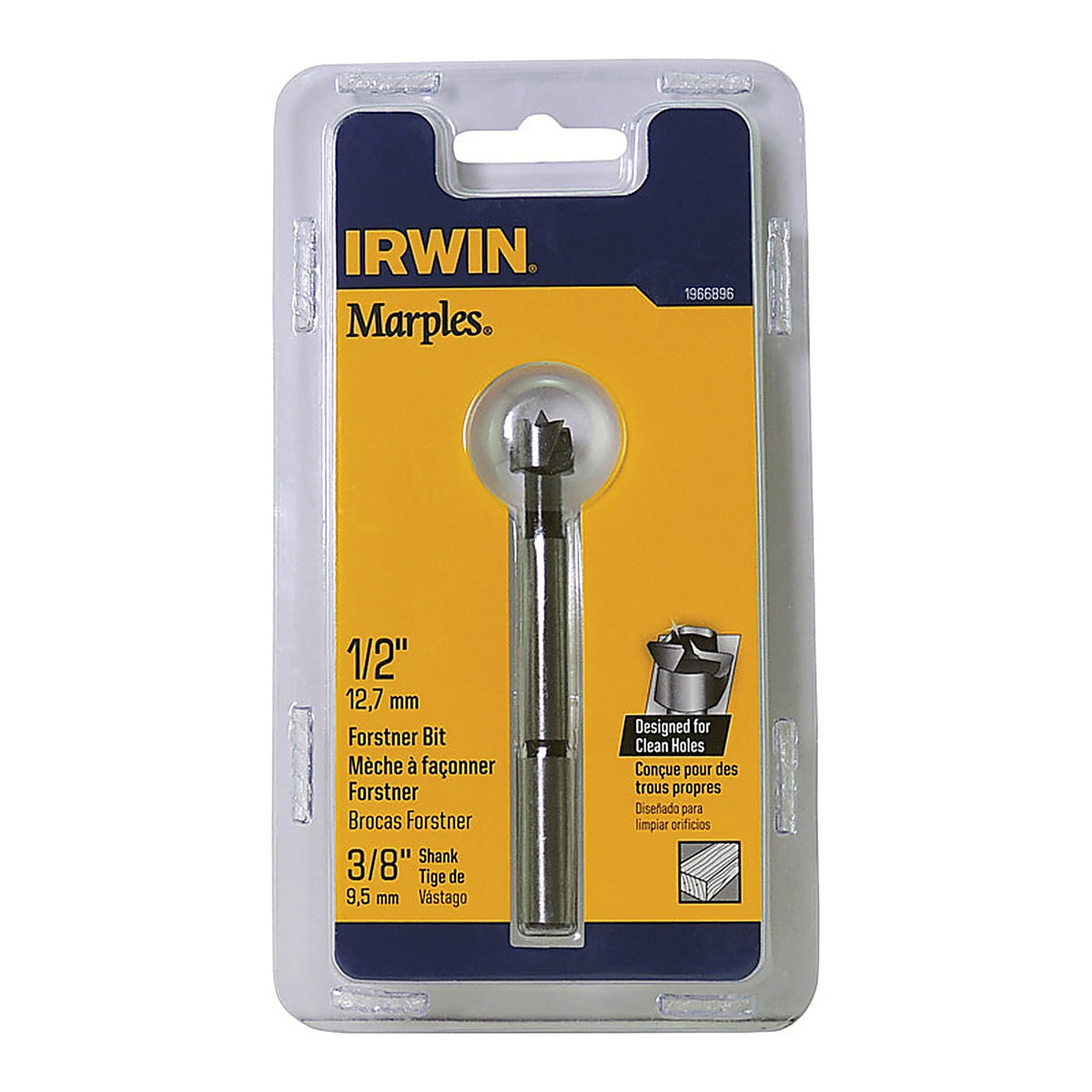 Irwin 1966896 Marples 1/2 in. x 4 in. L Carbon Steel Forstner Drill Bit 1/pc.