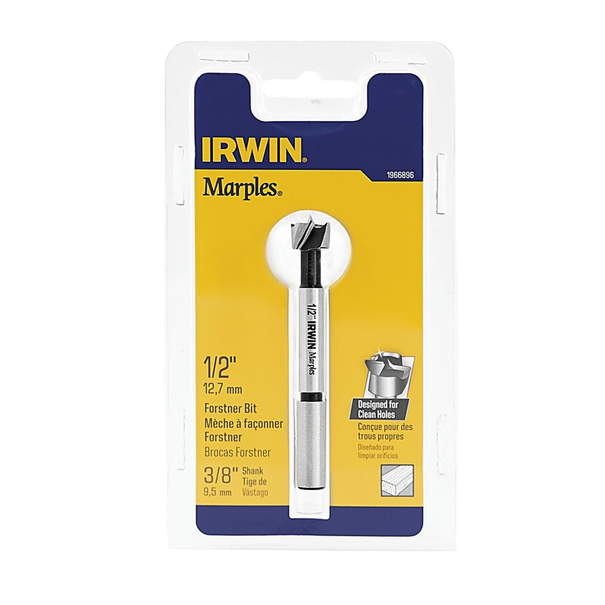 Irwin 1966896 Marples 1/2 in. x 4 in. L Carbon Steel Forstner Drill Bit 1/pc.