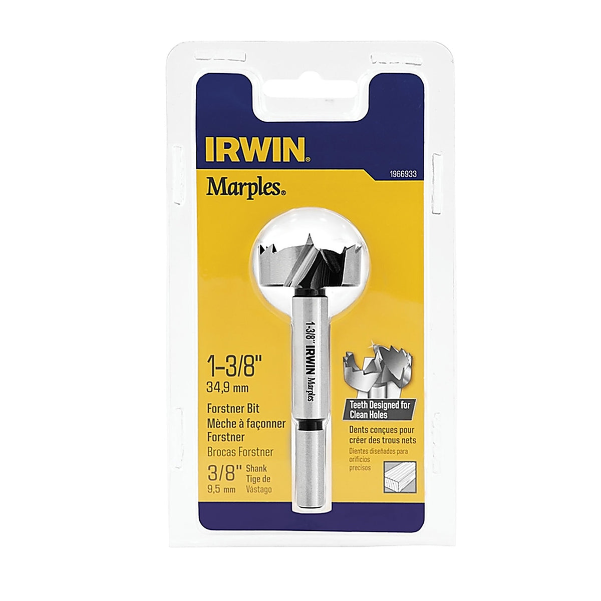 Irwin 1966933 Marples 1-3/8 in. x 4 in. L Carbon Steel Forstner Drill Bit 1/pc.
