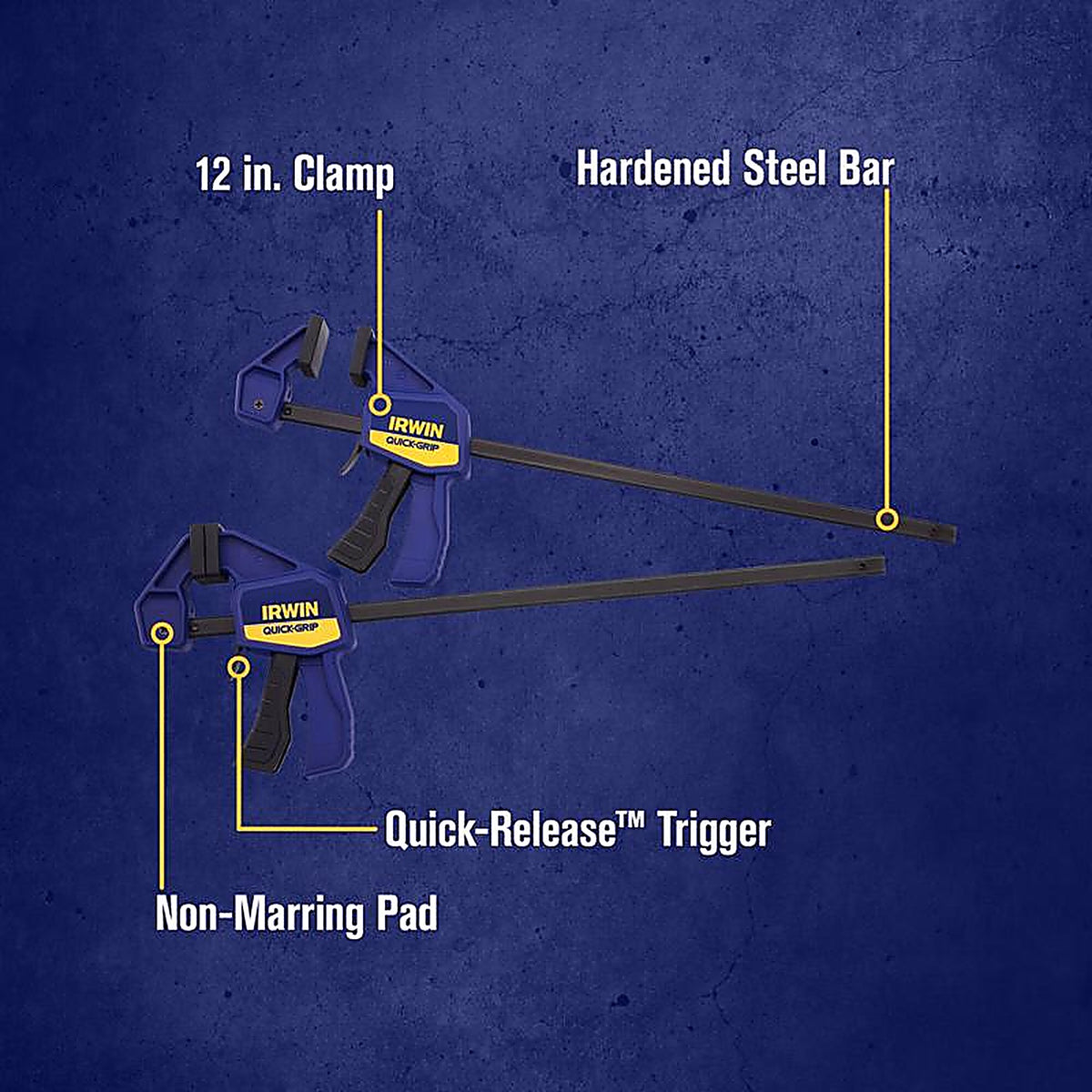 Irwin 1964745 Quick-Grip 12 in. x 2-7/16 in. D Bar Clamp 100 lb.