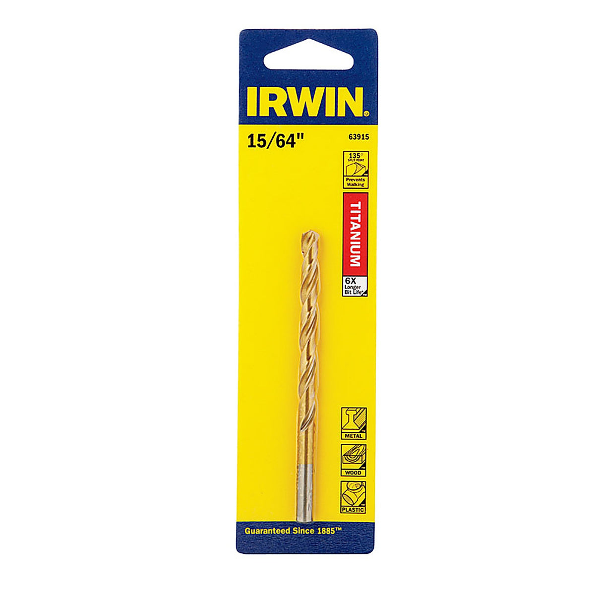 Irwin 63915 15/64 in. x 3-7/8 in. L High Speed Steel Drill Bit 1/pc.
