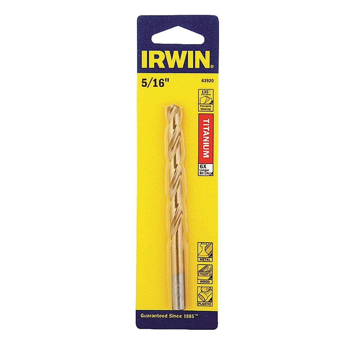 Irwin 63920 5/16 in. x 4-1/2 in. L High Speed Steel Drill Bit 1/pc.