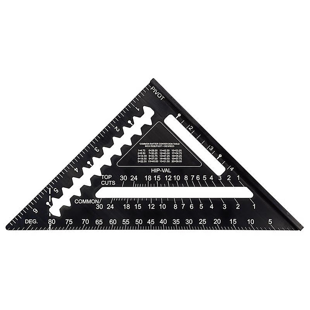 Johnson 1904-0700 7 in. L x 10 in. H Aluminum Rafter Square Black