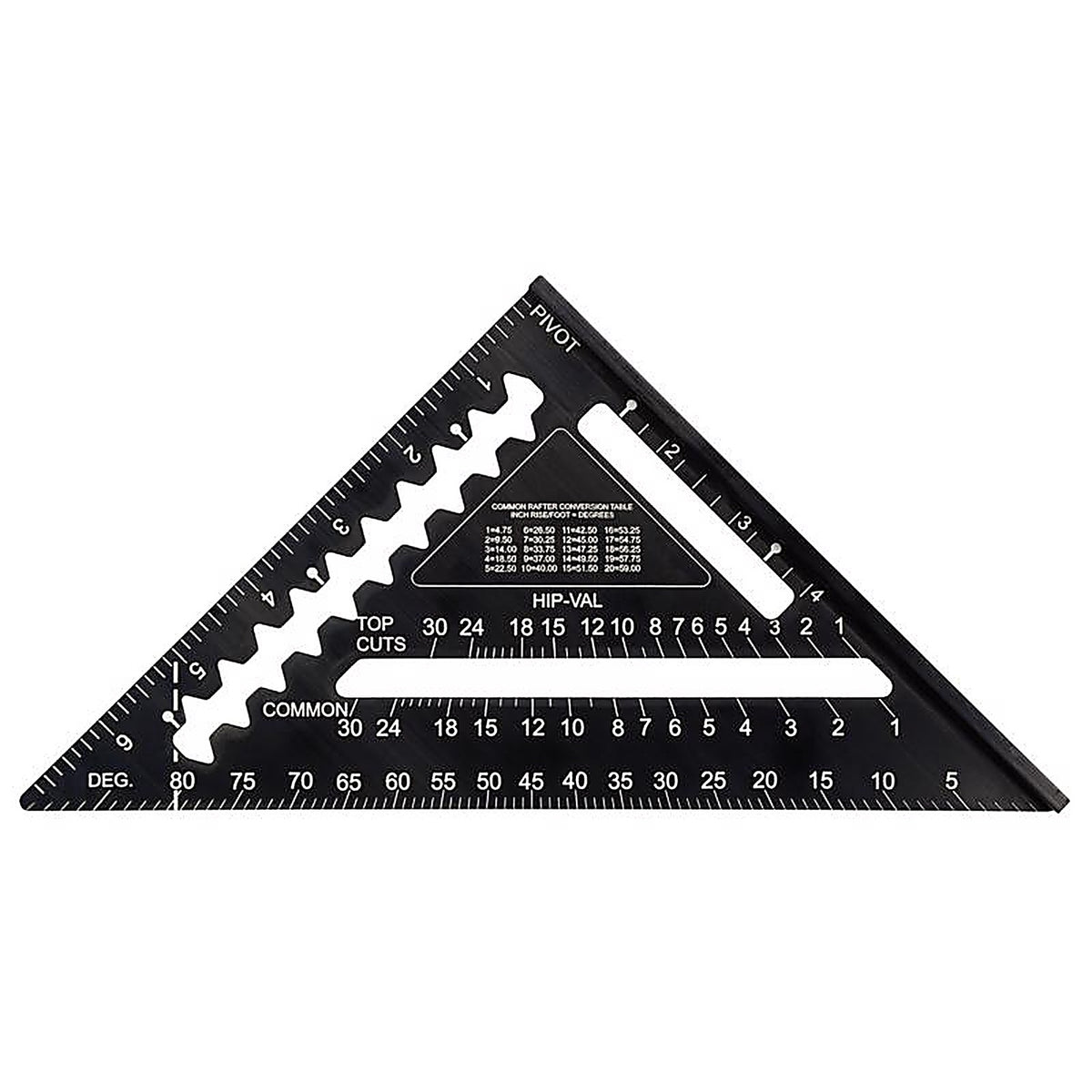 Johnson 1904-0700 7 in. L x 10 in. H Aluminum Rafter Square Black