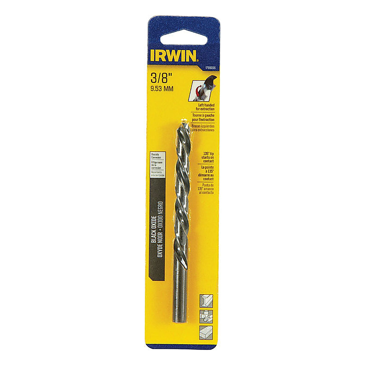 Irwin 1789226 3/8 in. x 5-7/8 in. L High Speed Steel Left Hand Drill Bit 1/pc.