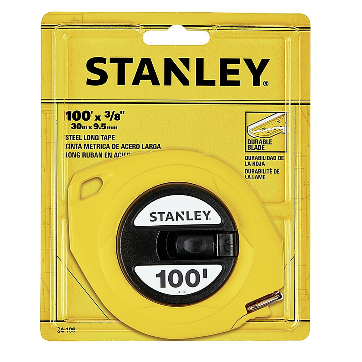 Stanley 34-106 100 ft. L x 0.38 in. W Long Tape Measure 1/Pack