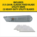 Stanley 10-209 Classic 199 5-3/8 in. Fixed Blade Utility Knife Gray 1/Pack
