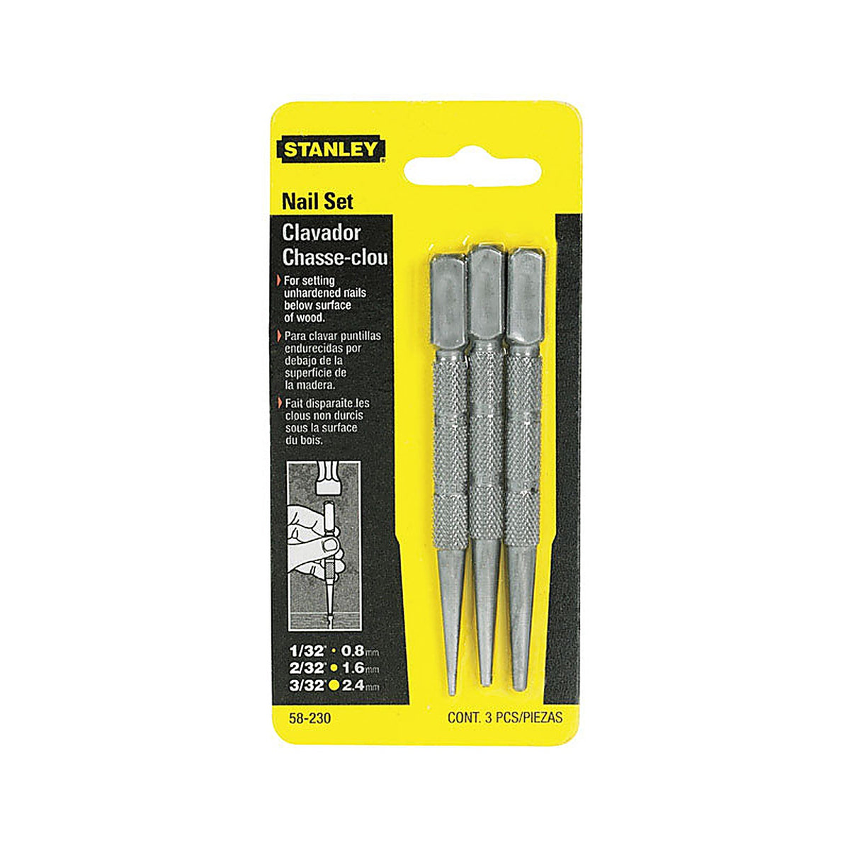 Stanley 58-230 Nail Set 3/pc.
