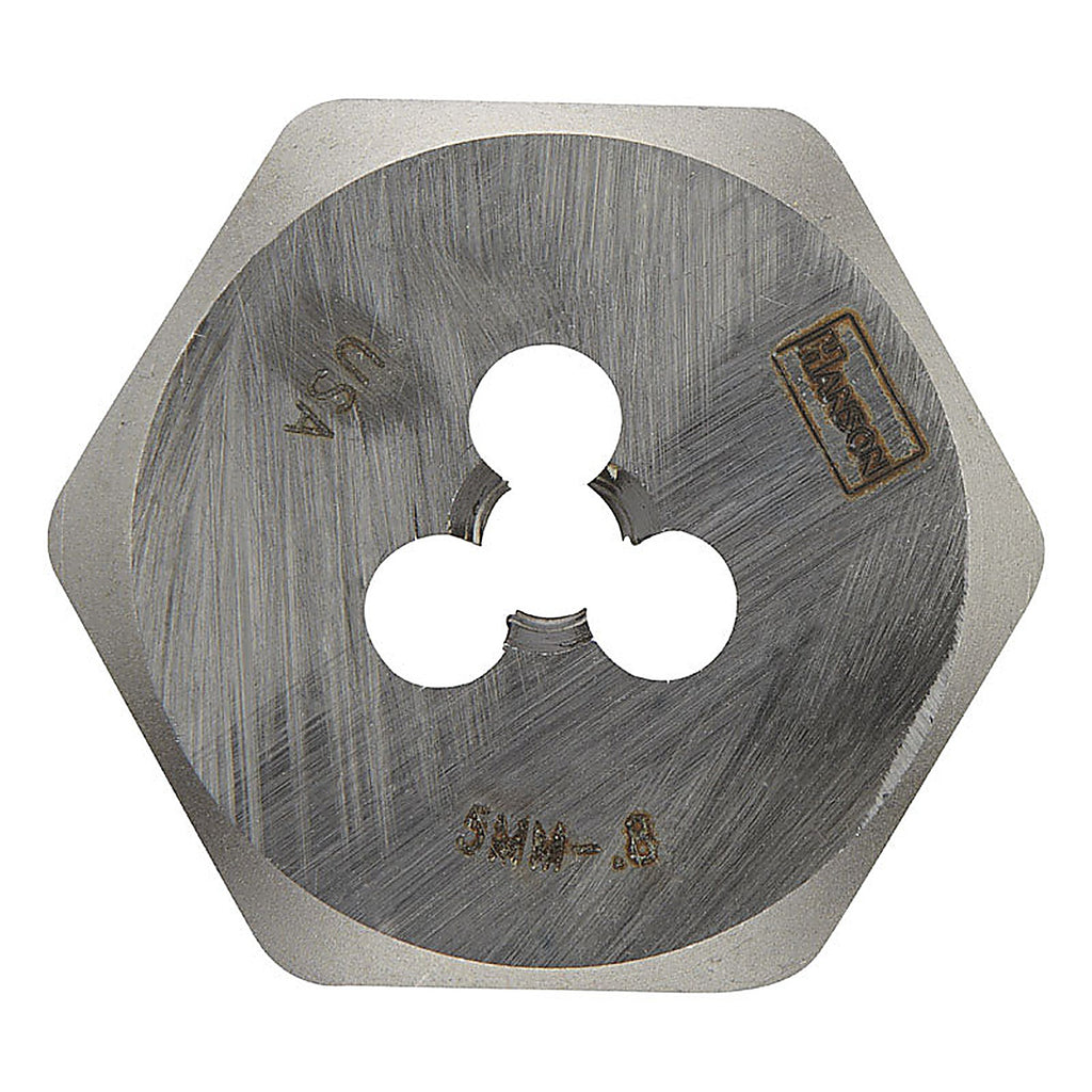 Irwin 9722ZR Hanson High Carbon Steel Metric Hexagon Die 5mm-0.80 1/pc.