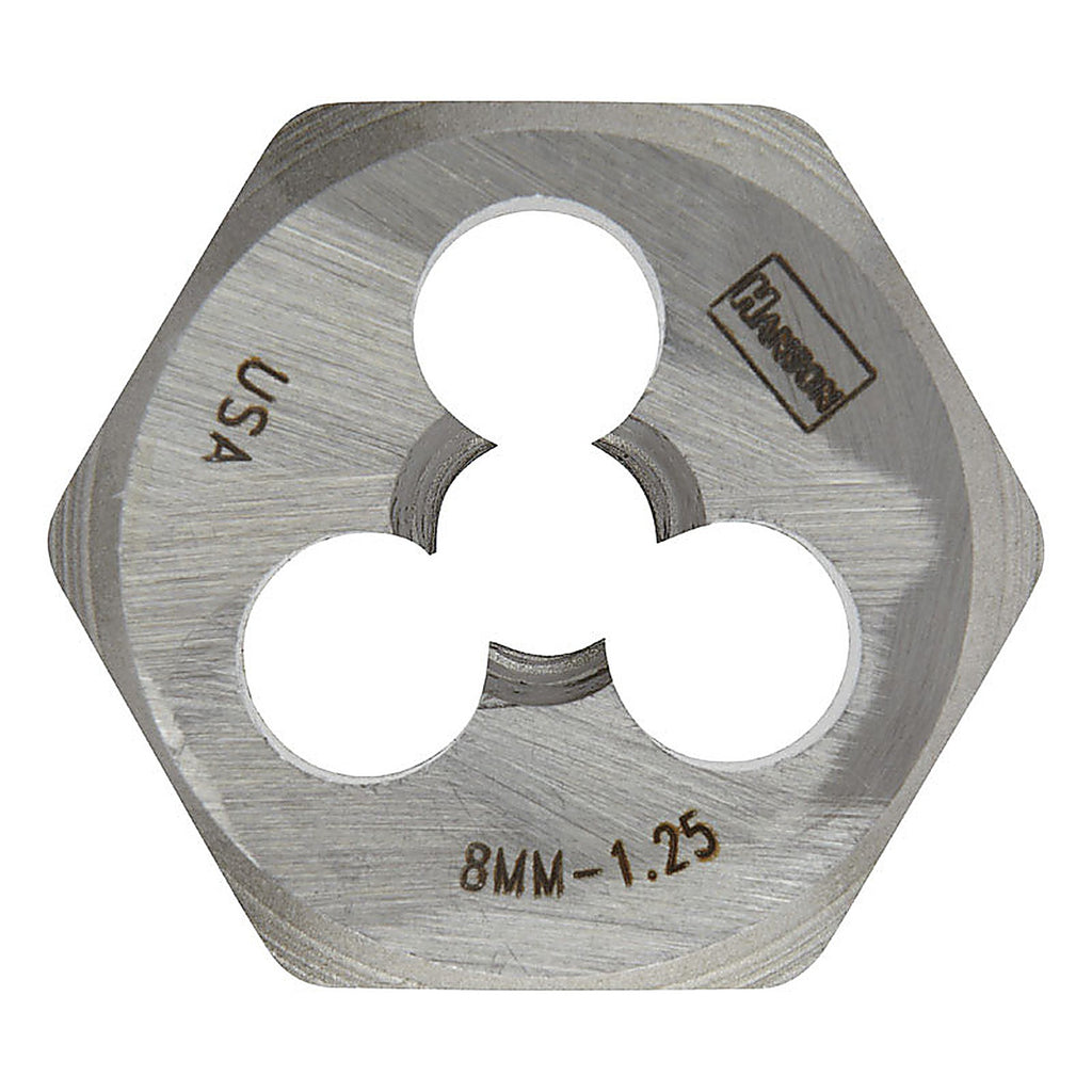 Irwin 9734 Hanson High Carbon Steel Metric Hexagon Die 8mm-1.25 1/pc.