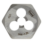 Irwin 9734 Hanson High Carbon Steel Metric Hexagon Die 8mm-1.25 1/pc.