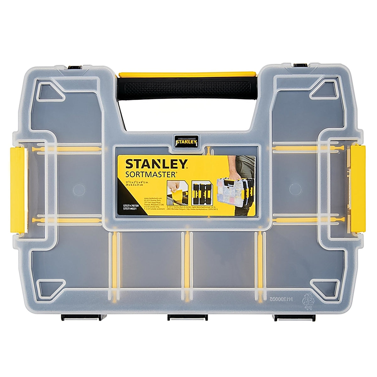 Stanley STST14021 SortMaster 11.5 in. L x 8.5 in. W x 2.9 in. H Storage Organizer Plastic 8 compartments Black/Yellow