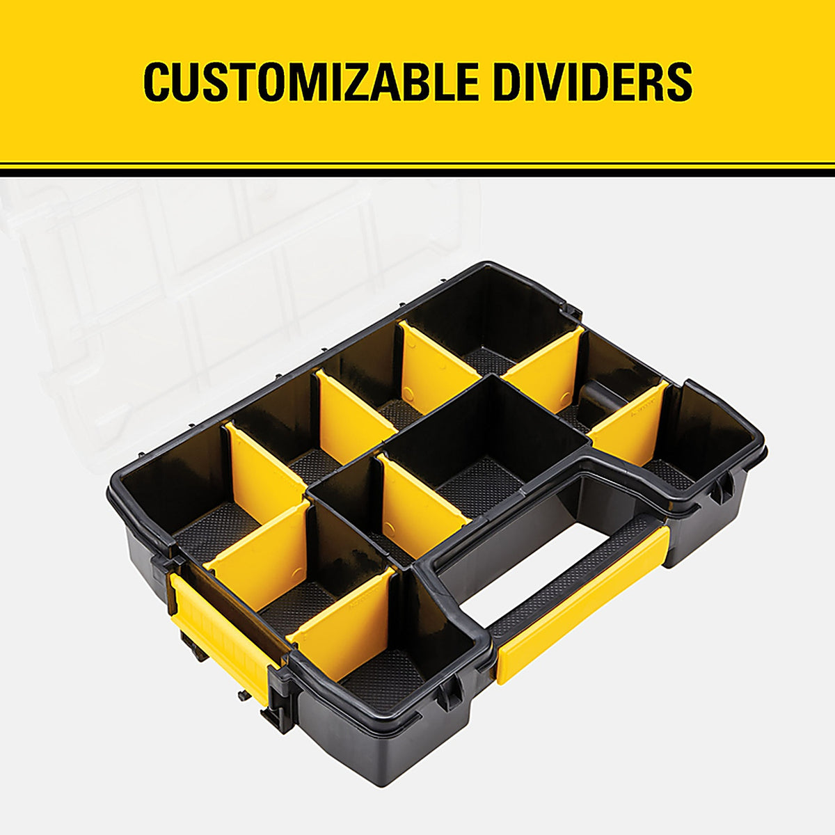 Stanley STST14021 SortMaster 11.5 in. L x 8.5 in. W x 2.9 in. H Storage Organizer Plastic 8 compartments Black/Yellow
