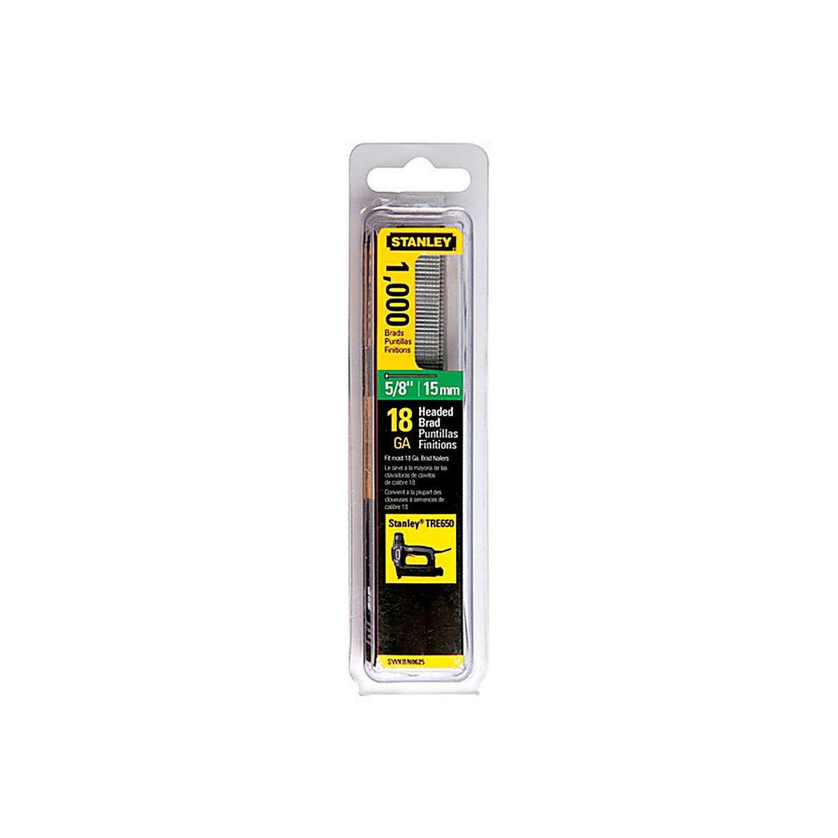 Stanley SWKBN625S 18 Ga. x 5/8 in. L Steel Brad Nails 1000/Pack