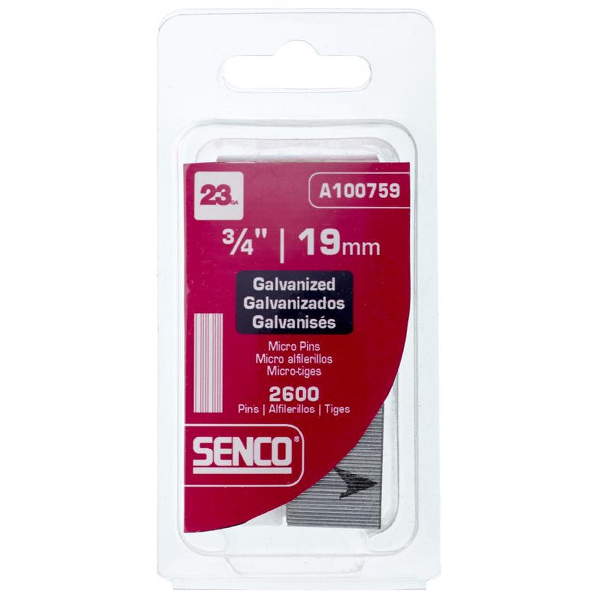 Senco A100759 3/4 in. 23 Ga. Straight Strip Pins Smooth Shank 2,600/Pack