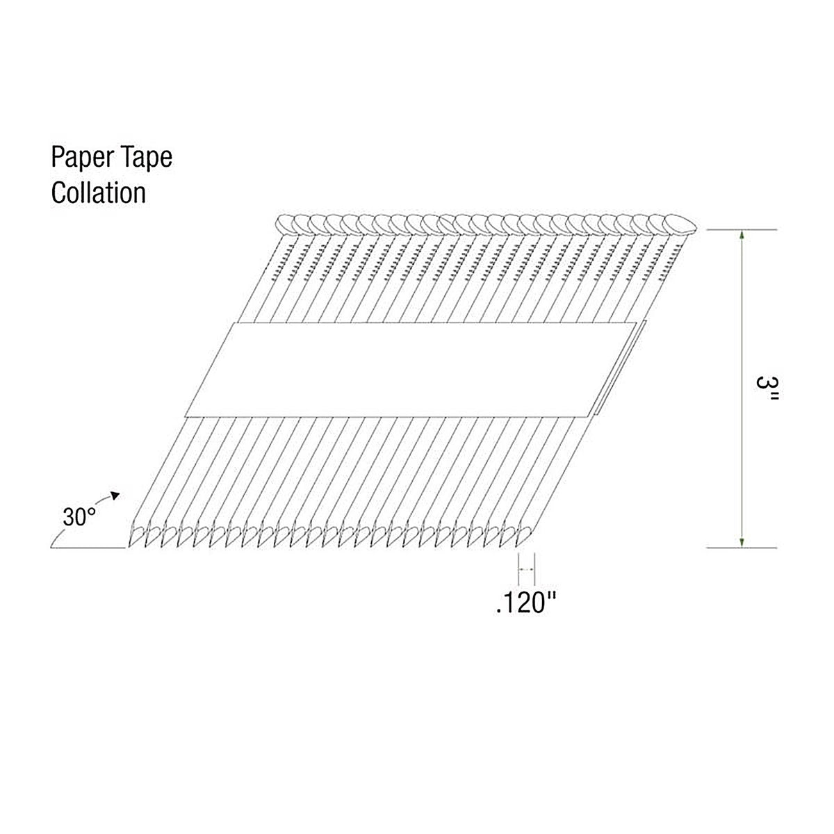 Grip-Rite GRSP10D 3 in. 12 Ga. Angled Strip Framing Nails 30 deg. Smooth Shank 2000/Pack